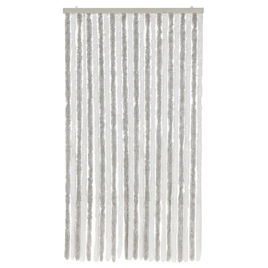 vidaXL Fly Curtain Light Grey and White 100x200 cm Chenille 3