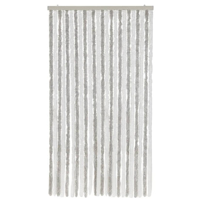 vidaXL Fly Curtain Light Grey and White 100x200 cm Chenille 3