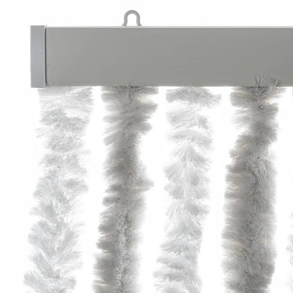 vidaXL Fly Curtain Light Grey and White 100x200 cm Chenille 4