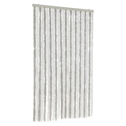 vidaXL Fly Curtain Light Grey and White 100x220 cm Chenille 2