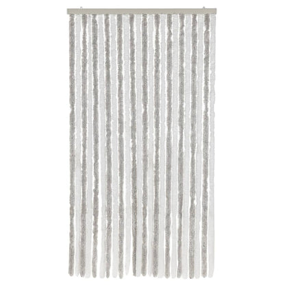 vidaXL Fly Curtain Light Grey and White 100x220 cm Chenille 3