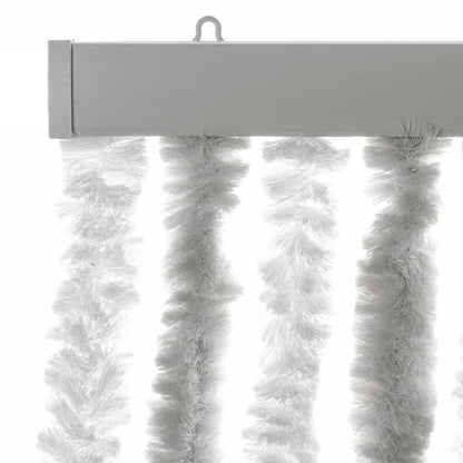 vidaXL Fly Curtain Light Grey and White 100x220 cm Chenille 4