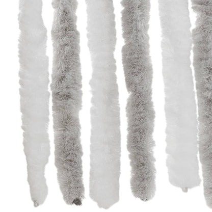vidaXL Fly Curtain Light Grey and White 100x220 cm Chenille 5