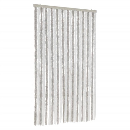 vidaXL Fly Curtain Light Grey and White 100x230 cm Chenille 2
