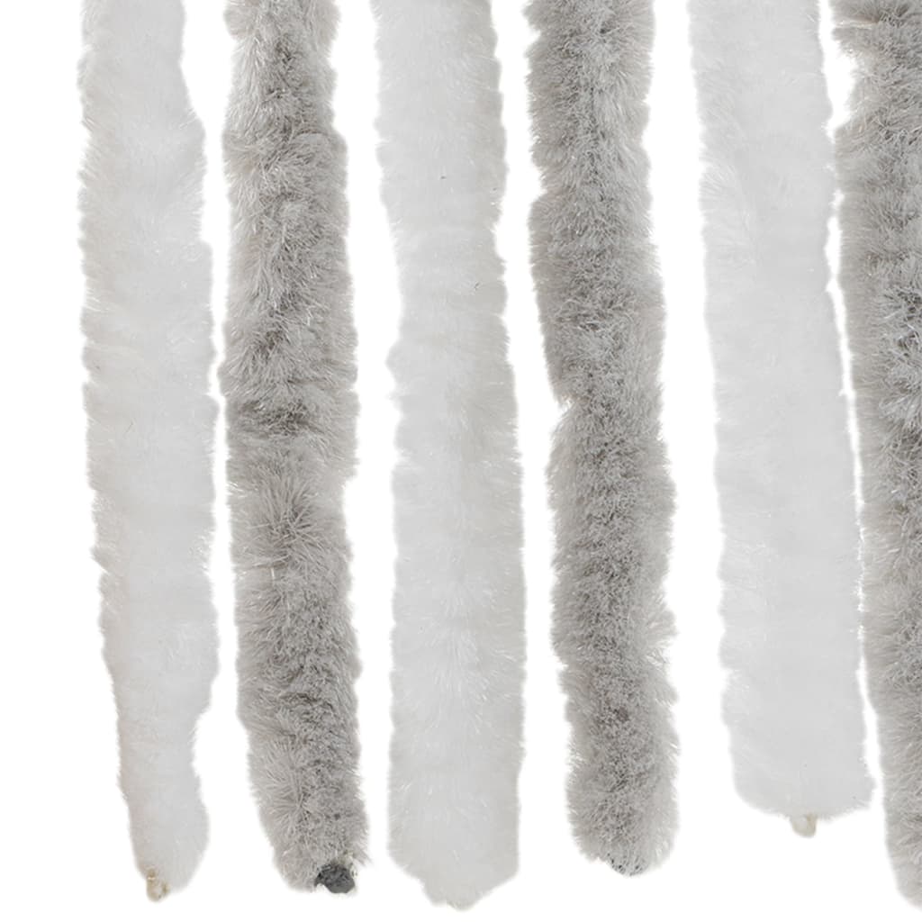 vidaXL Fly Curtain Light Grey and White 100x230 cm Chenille 5