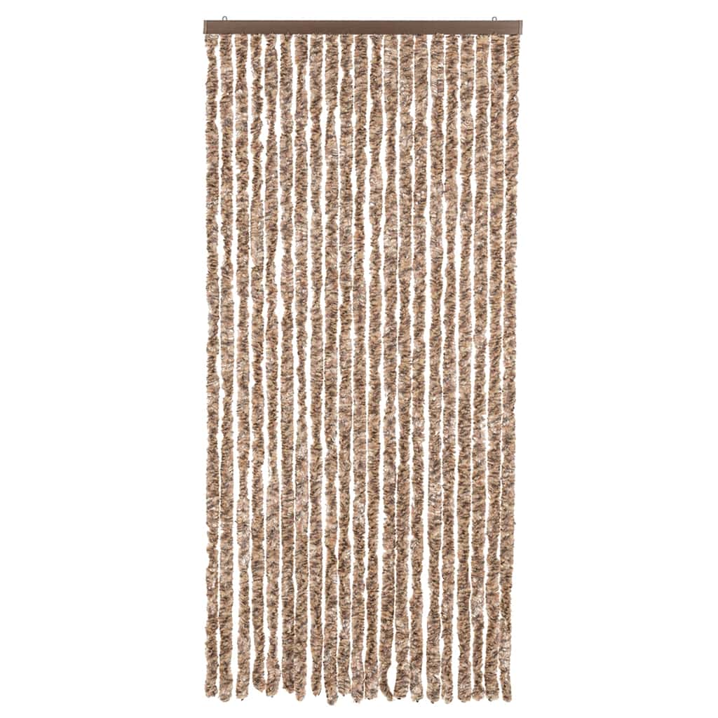 vidaXL Fly Curtain Beige and Dark Brown 90x220 cm Chenille 3