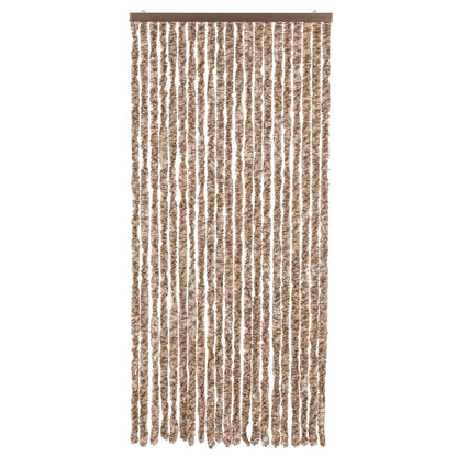 vidaXL Fly Curtain Beige and Dark Brown 90x220 cm Chenille 3