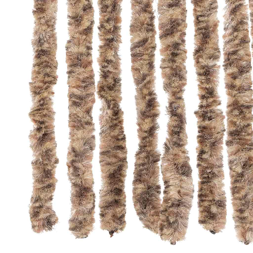 vidaXL Fly Curtain Beige and Dark Brown 90x220 cm Chenille 5