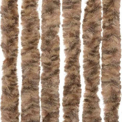 vidaXL Fly Curtain Beige and Dark Brown 90x220 cm Chenille 6