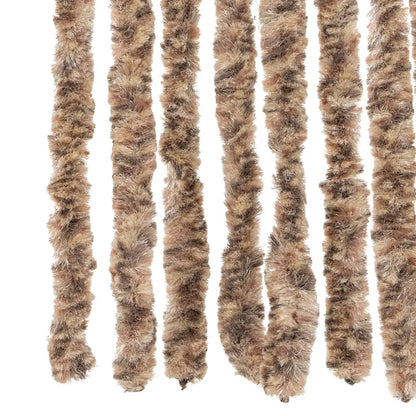 vidaXL Fly Curtain Beige and Dark Brown 100x220 cm Chenille 5