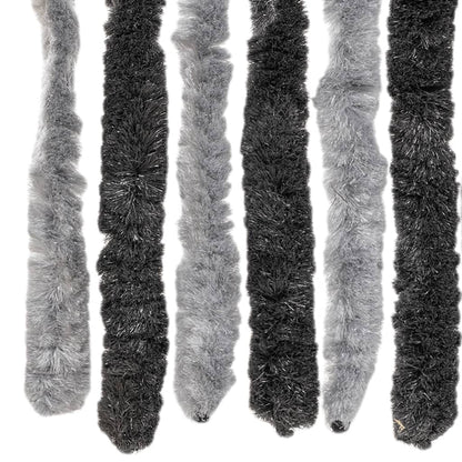 vidaXL Fly Curtain Grey and Black 90x200 cm Chenille 5