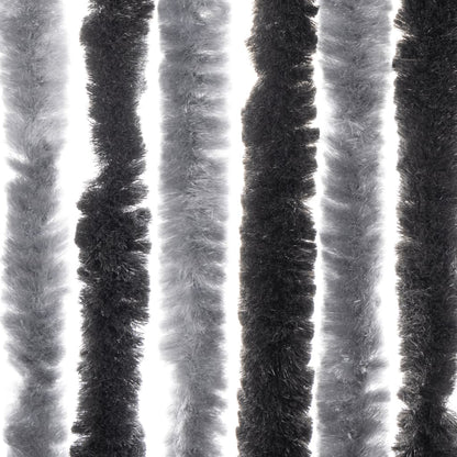 vidaXL Fly Curtain Grey and Black 100x200 cm Chenille 6