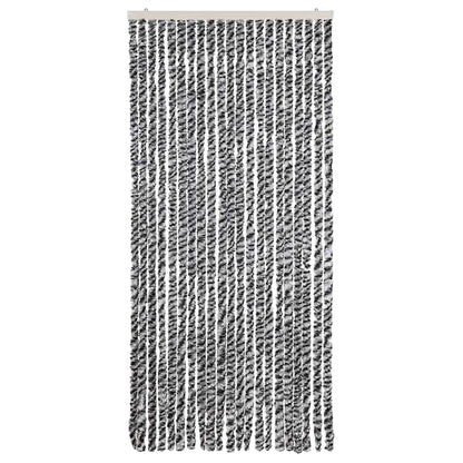 vidaXL Fly Curtain Grey and Black and White 90x200 cm Chenille 3