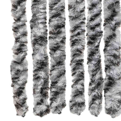 vidaXL Fly Curtain Grey and Black and White 90x200 cm Chenille 5