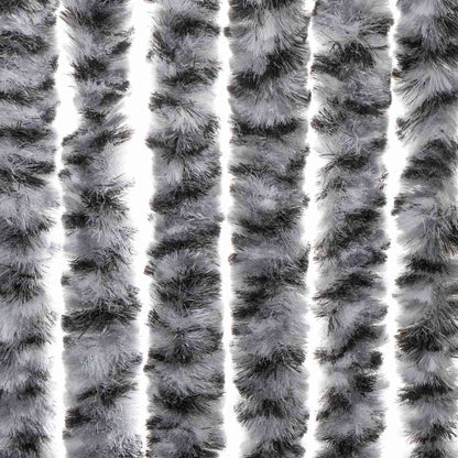 vidaXL Fly Curtain Grey and Black and White 90x200 cm Chenille 6