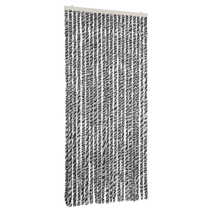 vidaXL Fly Curtain Grey and Black and White 90x220 cm Chenille 2