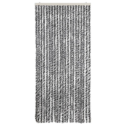 vidaXL Fly Curtain Grey and Black and White 90x220 cm Chenille 3