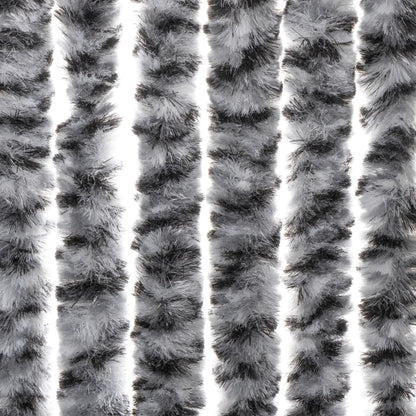 vidaXL Fly Curtain Grey and Black and White 90x220 cm Chenille 6