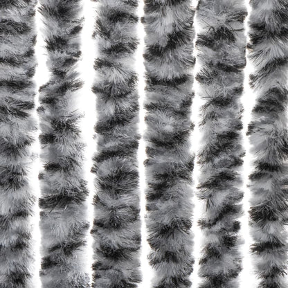 vidaXL Fly Curtain Grey and Black and White 100x200 cm Chenille 6