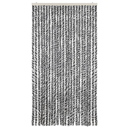 vidaXL Fly Curtain Grey and Black and White 100x220 cm Chenille 3
