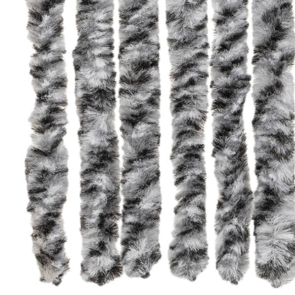 vidaXL Fly Curtain Grey and Black and White 100x220 cm Chenille 5