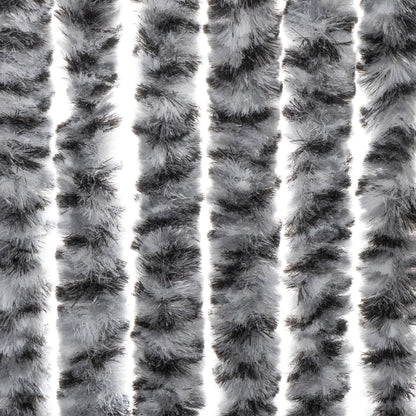 vidaXL Fly Curtain Grey and Black and White 100x220 cm Chenille 6