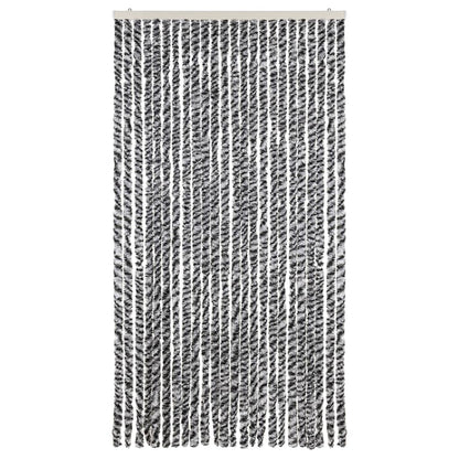 vidaXL Fly Curtain Grey and Black and White 100x230 cm Chenille 3