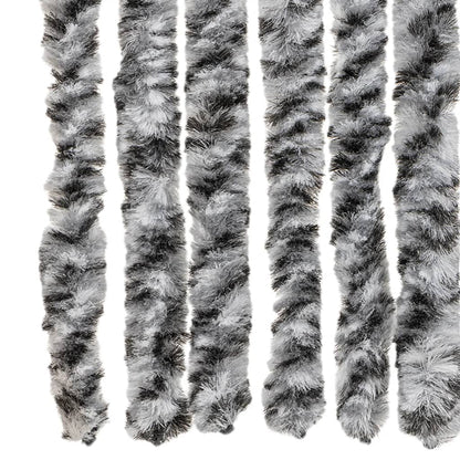 vidaXL Fly Curtain Grey and Black and White 100x230 cm Chenille 5