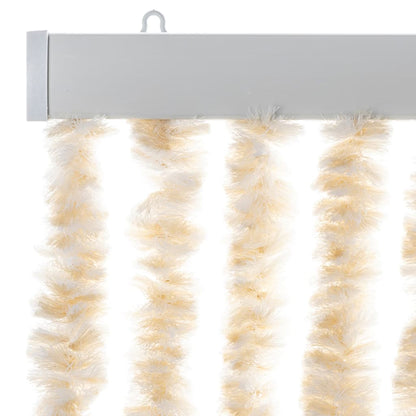 vidaXL Fly Curtain Beige and White 90x200 cm Chenille 4