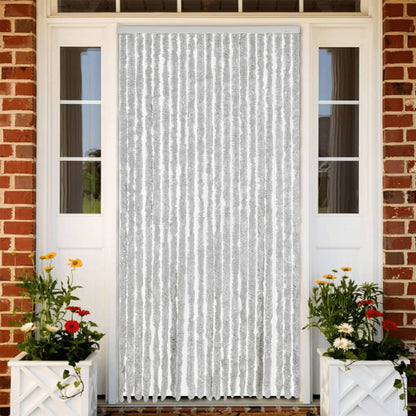 vidaXL Fly Curtain Grey 90x200 cm Chenille 1