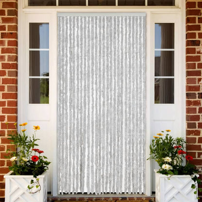 vidaXL Fly Curtain Grey 100x200 cm Chenille 1