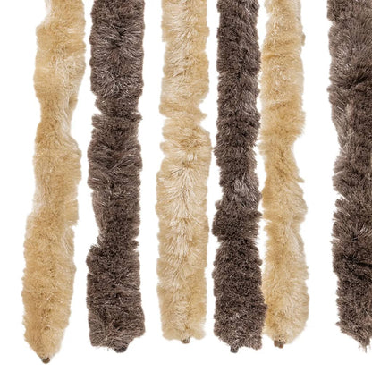 vidaXL Fly Curtain Dark Brown and Beige 100x230 cm Chenille 6