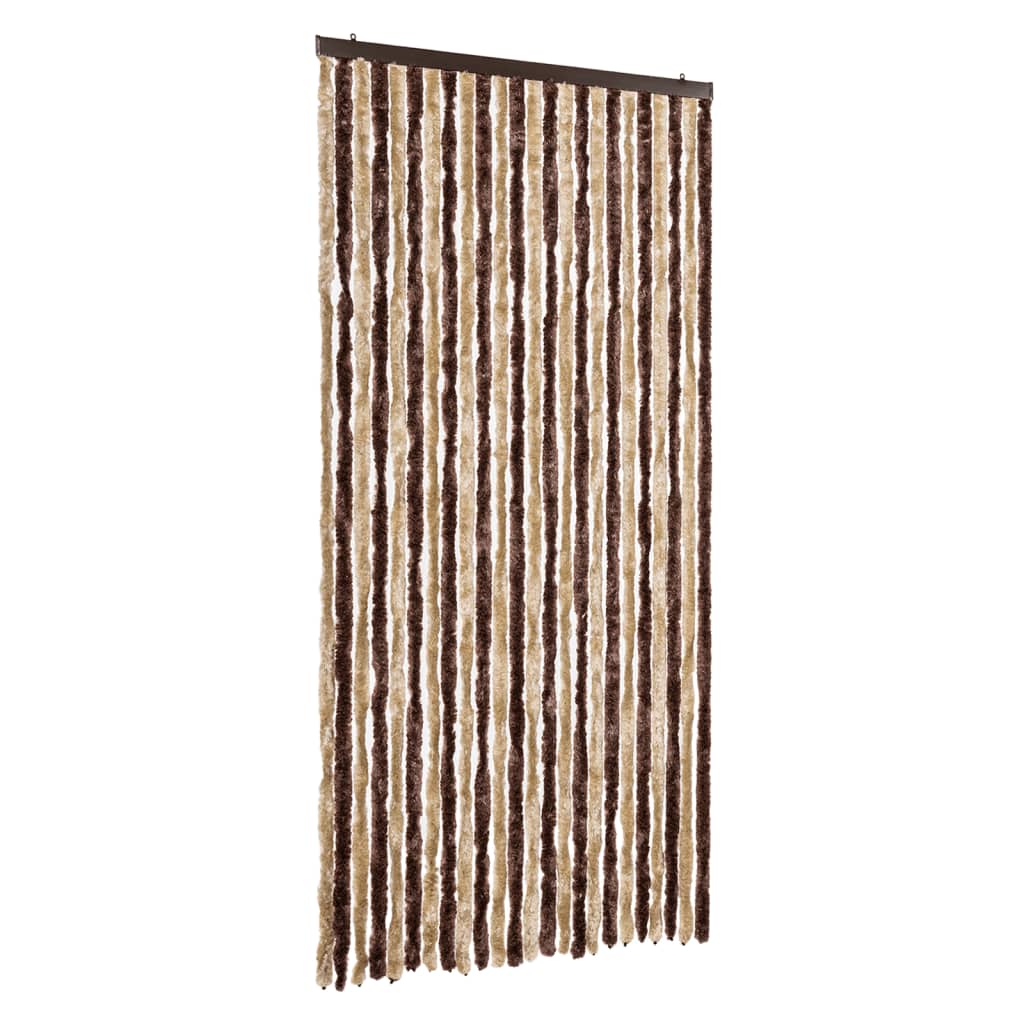 vidaXL Fly Curtain Beige and Light Brown 100x230 cm Chenille 2
