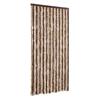 vidaXL Fly Curtain Beige and Light Brown 100x230 cm Chenille 2