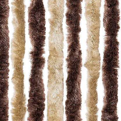 vidaXL Fly Curtain Beige and Light Brown 100x230 cm Chenille 5
