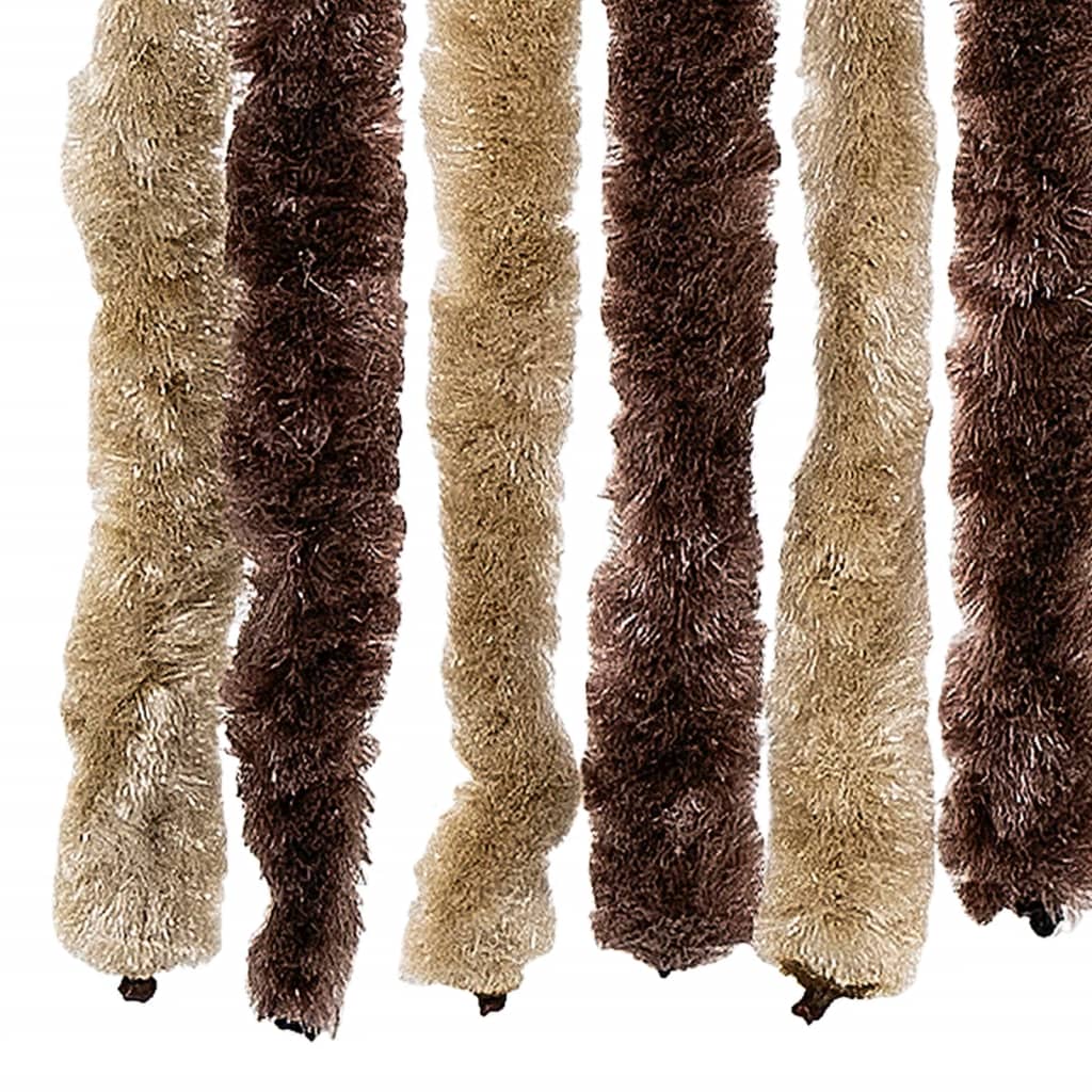 vidaXL Fly Curtain Beige and Light Brown 100x230 cm Chenille 6