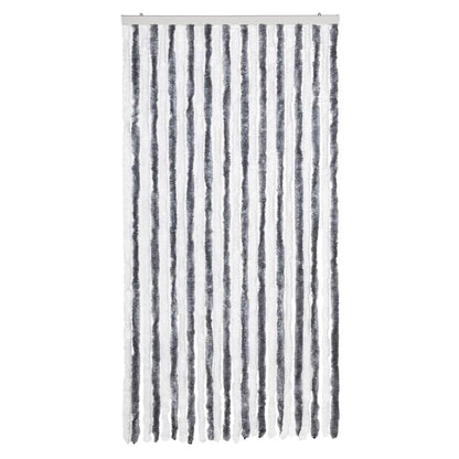 vidaXL Fly Curtain Grey and White 100x200 cm Chenille 3