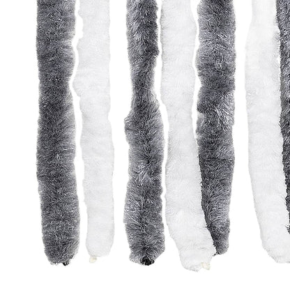 vidaXL Fly Curtain Grey and White 100x200 cm Chenille 6