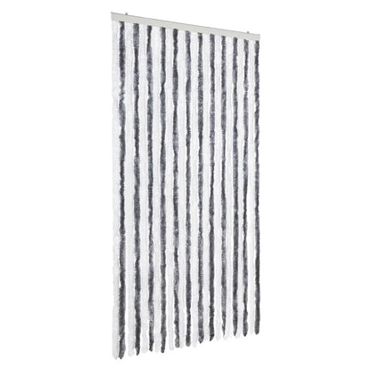 vidaXL Fly Curtain Grey and White 100x230 cm Chenille 2