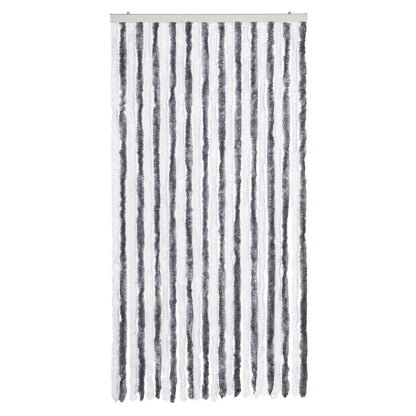 vidaXL Fly Curtain Grey and White 100x230 cm Chenille 3