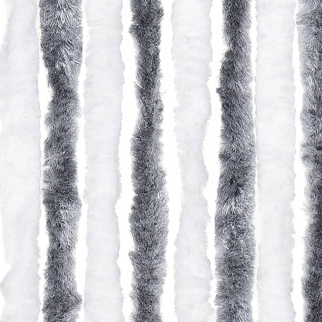 vidaXL Fly Curtain Grey and White 100x230 cm Chenille 5