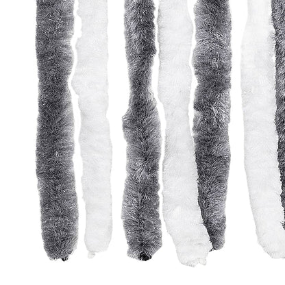 vidaXL Fly Curtain Grey and White 100x230 cm Chenille 6