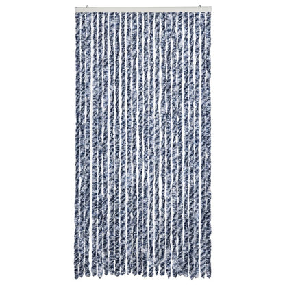 vidaXL Fly Curtain Blue and White 100x230 cm Chenille 3