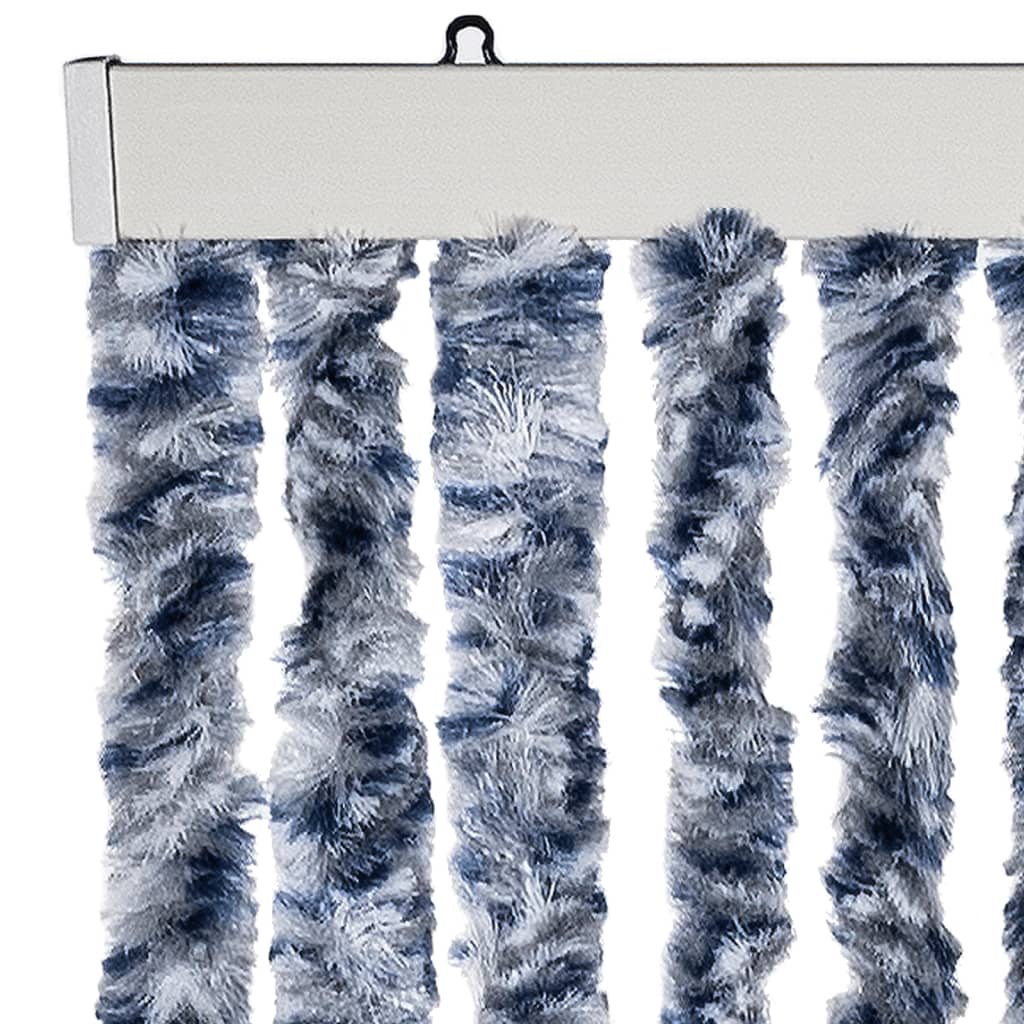 vidaXL Fly Curtain Blue and White 100x230 cm Chenille 4
