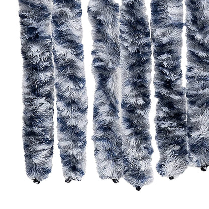vidaXL Fly Curtain Blue and White 100x230 cm Chenille 6