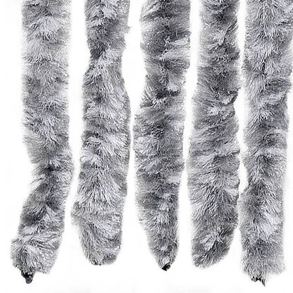 vidaXL Fly Curtain White and Grey 100x230 cm Chenille 6