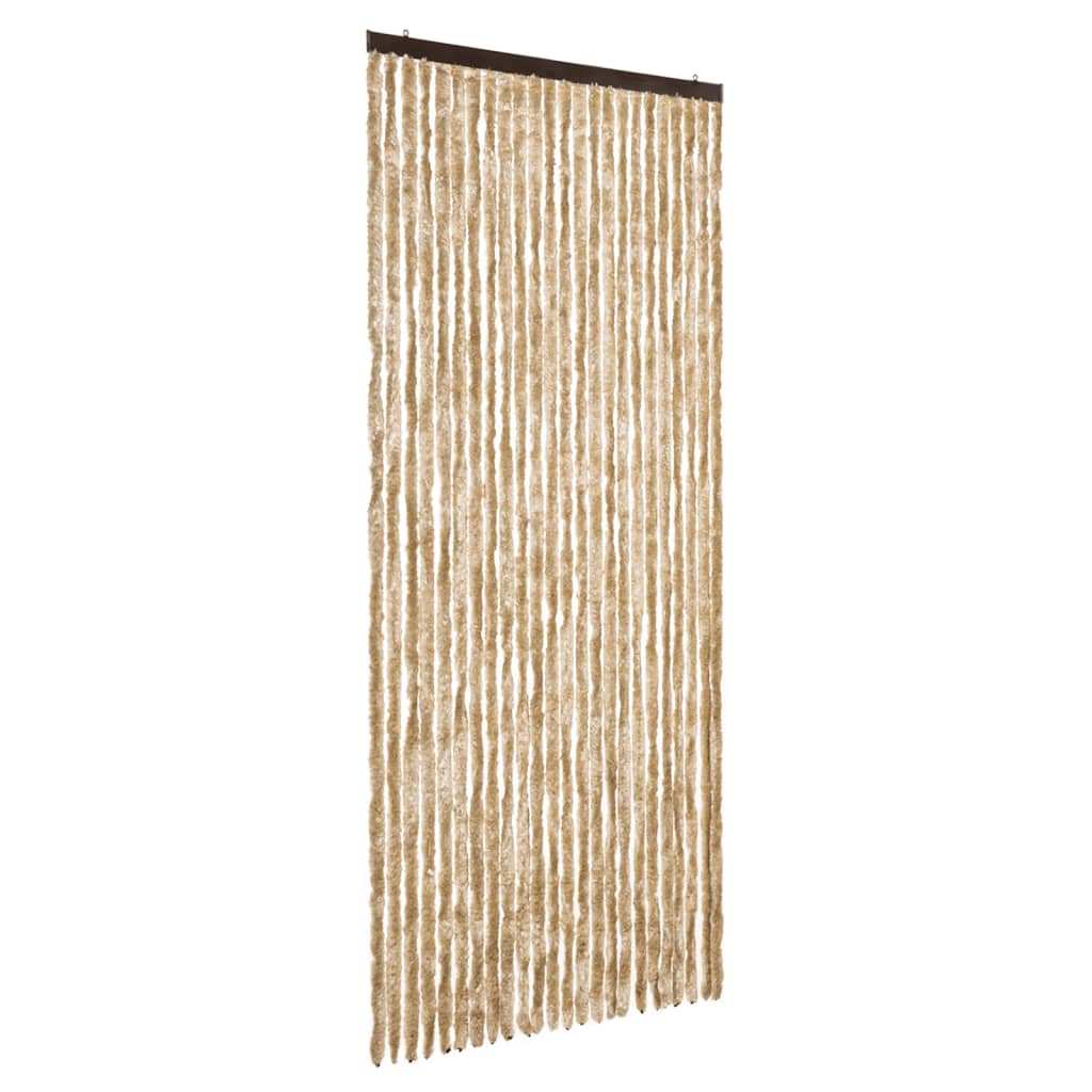 vidaXL Fly Curtain Beige 100x230 cm Chenille 2