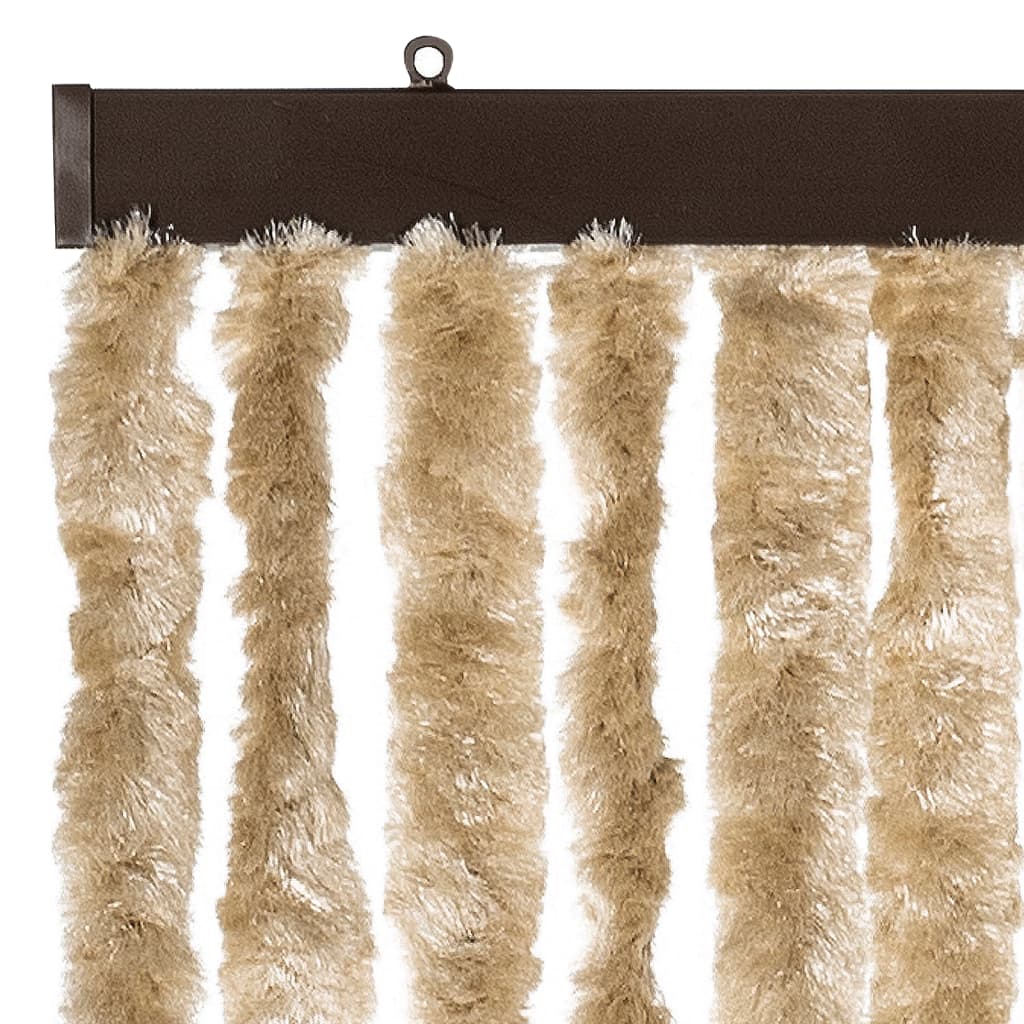 vidaXL Fly Curtain Beige 100x230 cm Chenille 4