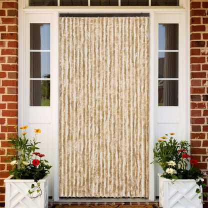vidaXL Fly Curtain Beige 100x230 cm Chenille 1