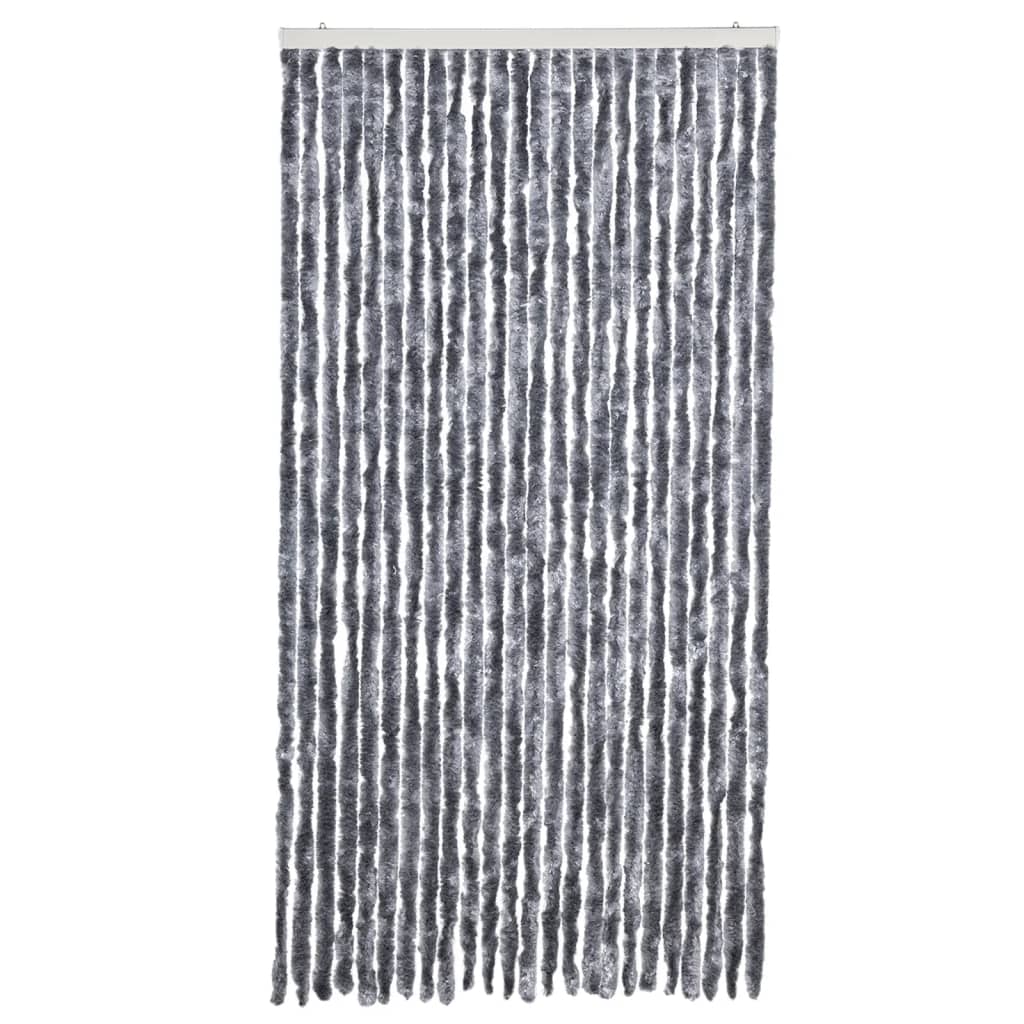 vidaXL Fly Curtain Silver 100x200 cm Chenille 3